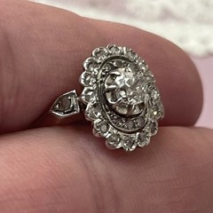 Antique Victorian Edwardian 18k Gold Diamond Ring 5.5 Old Rose Cut Engagement