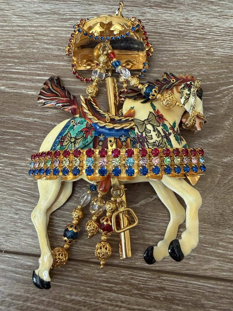 Lunch At The Ritz (LATR) Vintage Carousel Horse Set Brooch/Pendant Earrings