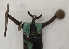 Bill Worrell Signed 2.5″ Shaman #116 Brooch Pin Patinaed Bronze 1996