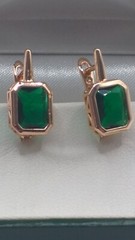 Vintage 1990″-s 14 Ct Rolled Gold Emerald Earrings-Hallmarked 585 RG.!!!