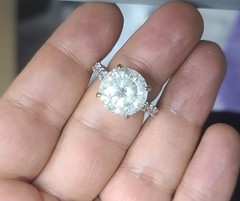 Vintage Platinum Engagement Ring 9.65CT. Natural Diamond Round Shape AGI Cert