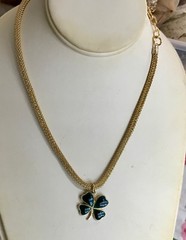 4 Leaf Clover Choker,Enameled four leaf,Irish Necklace,Sarah Coventry Choker G94