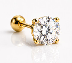14K AU585 Gold Mini Zircon Screw Back Stud Earrings Vintage 3.5mm Pairs