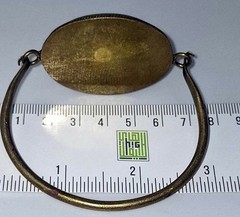 Vintage Natural Scenic Moss Agate Bracelet Brass Filigree Cuff Antique Style