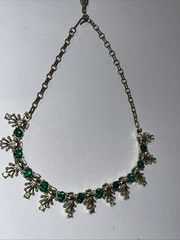Vintage Green Rhinestone Necklace