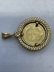1911 GREAT BRITAIN KING GEORGE GOLD COIN in 21K Frame & Lock CUSTOMIZED CHARM