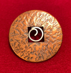 Lot of 2 Vintage Mid-Century Modernist Artisan Brooches – Includes “NERD”