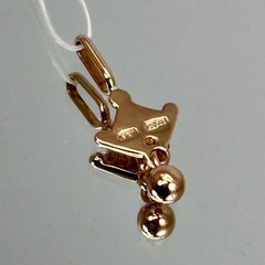 USSR Vintage Original Solid Rose Gold Pendant Dangle Charm 583 14K 1,02 g.
