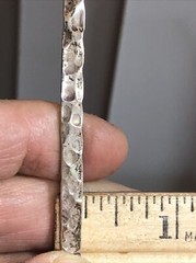 2. Vintage 925 Sterling Blue Stone Hammered V Wire Choker Necklace 44.4g, 15″