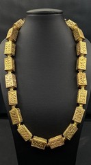 beautiful vintage antique afghani handmade brass gold plated beads necklace