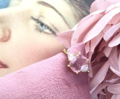 Vintage Jewellery Gold Ring Pink White Sapphires Antique Deco Dress Jewelry sz 7