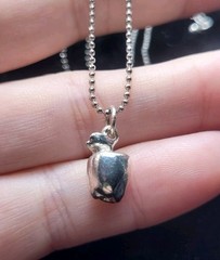 Vintage Set Of 3 Silver Tone Necklace Chain Charm.