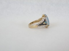 Sterling Silver 925 Gold Over Australian Opal Triplet Gemstone Ring Size 6