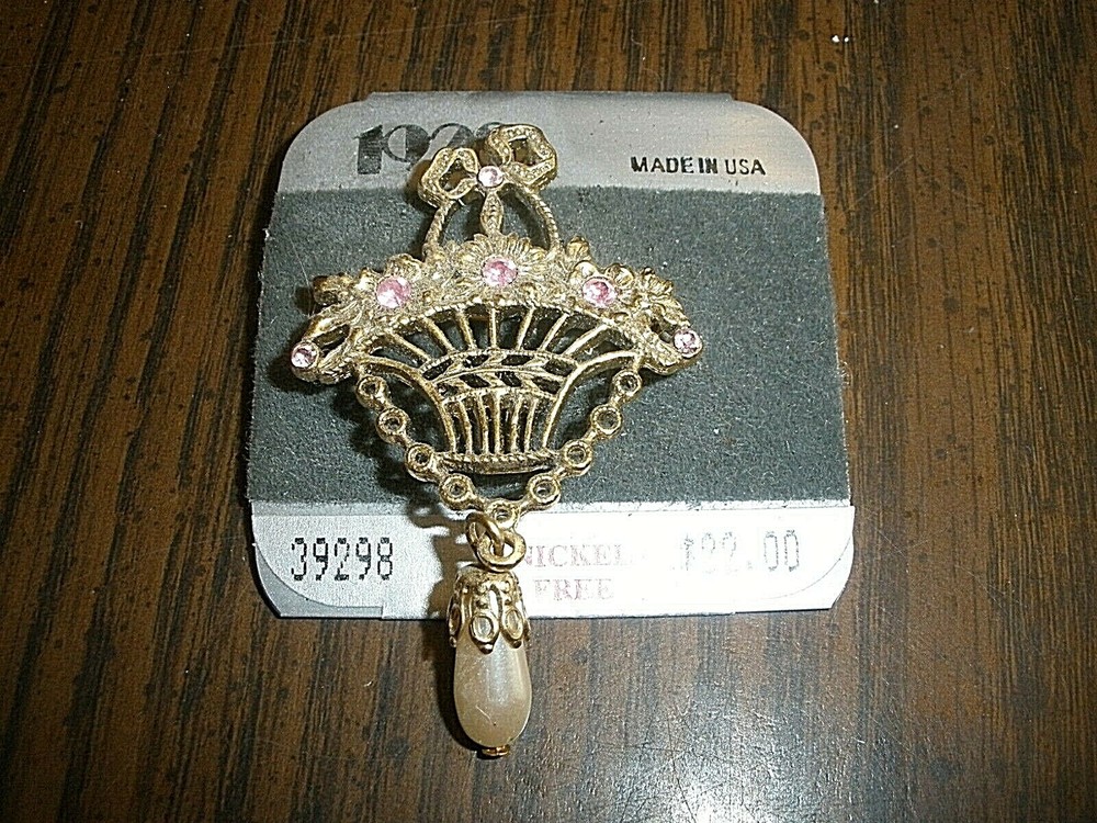 NEW 1928 Nickel Free Basket Brooch