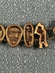 Vintage 1990’s TOFA Baseball Theme Bracelet Charms Gold Tone Made In Korea