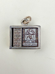 Vintage Lot Charms Silver Tone Double Sided Crown Flowers Lucky