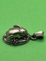 Adorable Vtg Bunny Rabbit Pendant / Charm Sterling Silver Signed 925 3D