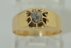 Georgian 14K Rose Cut Diamond Ring