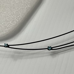 Vtg Set Black Shaped Wire Turquoise Teal Royal Multi Stone Neck Choker Earring