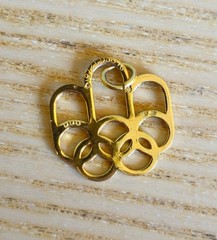 VINTAGE 1976 MONTREAL OLYMPICS GOLD TONE CHARM PENDANT MARKED 1972