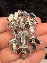 Vintage Weiss Rhinestone Chandelier Brooch Silver Tone Full of Sparkle Waterfall