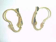 VINTAGE JOAN RIVERS STAMPED GOLD UNSET ROUND PAD LEVER BACK EARRINGS J26