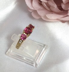 Vintage Jewellery Gold Band Ring Rubies and White Diamonds Antique Deco Jewelry