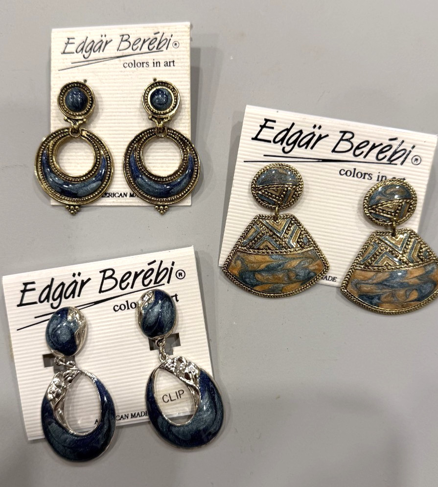 I am Edgar Berebi this is 3 Pairs of my earrings never used vintage stock