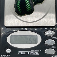 Vintage Dark Green Leaf Shaped Earrings With Clip-On Closure & Gold Colored Back