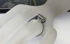ANTIQUE ART DECO NATURAL ROSE CUT DIAMOND CLUSTER ENGAGEMENT RING 11K WG