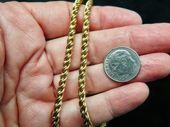 Vintage Gold Tone “FRANCO” Chain Statement Necklace