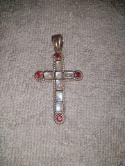 vintage Nicky Butler sterling silver moonstone cross pendant