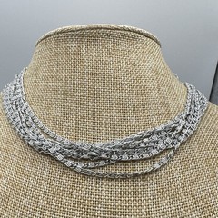 Vintage Sarah Coventry Silver-Tone Multi-Strand Layered Necklace Retro