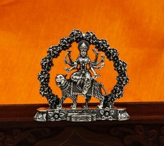 925 pure silver Goddess Gurga statue, figurine, puja article home temple art02