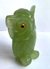 Antique Rare Original Jade Nephrite Owl Figurine Big Size