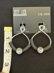 NEW Jeff Lieb Clear Swarovski Rhinestone Bead Dangle Earrings Total Design