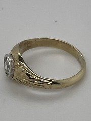 Vintage 14k Yellow Gold .06 Ct Rose Cut Diamond Baby Ring Size 1/2 – 1.4 Grams