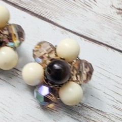 Vintage Clip On Earrings Cream & Other Colors Cluster