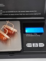 Vintage 1990-s 14 Ct Rolled Gold Large Amber Earrings-Hallmarked 585 RG