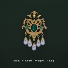 Women Noble Vintage Enamel Flower Brooch Unisex Antique Jewelry Accessories Gift