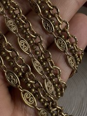 Maximal Art JOHN WIND Love & Luck Gold Tone Tripple Strand Charm Necklace