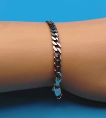 Sterling Silver 4mm 925 Cuban Chain 7.25 inch Bracelet 6.4g