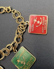 Vintage US NAVY Relief Society Charm Bracelet Gold Tone Military Engraved