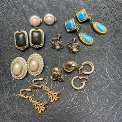 Wearable Vintage Clip Earring Lot Assorted 8 Pairs As Shown