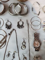 Huge Modern Costume Jewelry Lot 40+ Items Watch Necklace Earrings Trendy Bling