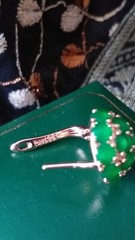 Vintage 1990-s 14 Ct Rolled Gold Emerald Earrings-Hallmarked 585 RG