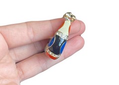Chunky Multi Color Enamel Hoop Earrings Rhinestone Crystal Gold Tone