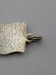 Vtg 925 Sterling Silver Blue Red Enamel American Flag Charm Waving USA Pendant