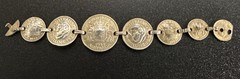 Vtg Coin Bracelet AUSTRALIA 1943-1944 FLORIN Sterling Coins 7”