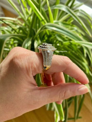14k Yellow Gold Plated Round Cut Lab Created Diamond Engagement Wedding Ring 4CT